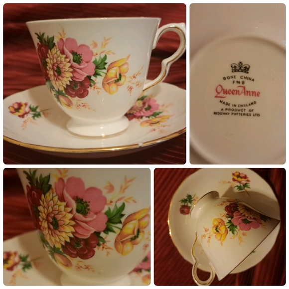 Queen Anne Dining Vintage Queen Anne English Bone China Tea Cup And